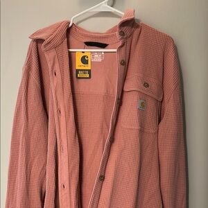 Carhart oversized fit heavy weight waffle knit shirt